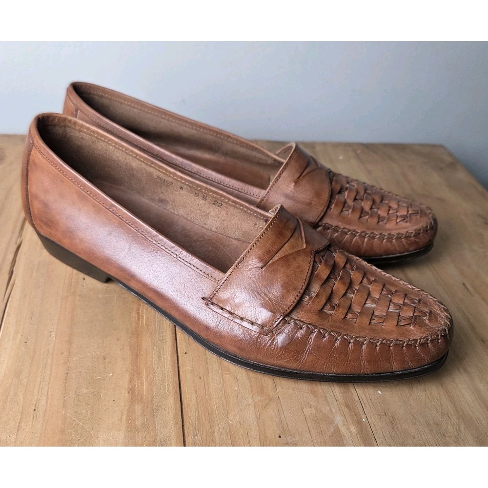 Cole Haan Men's Brown Woven Leather Penny Loafers Made in Italy Size‎ 9.5 M - Picture 3 of 9